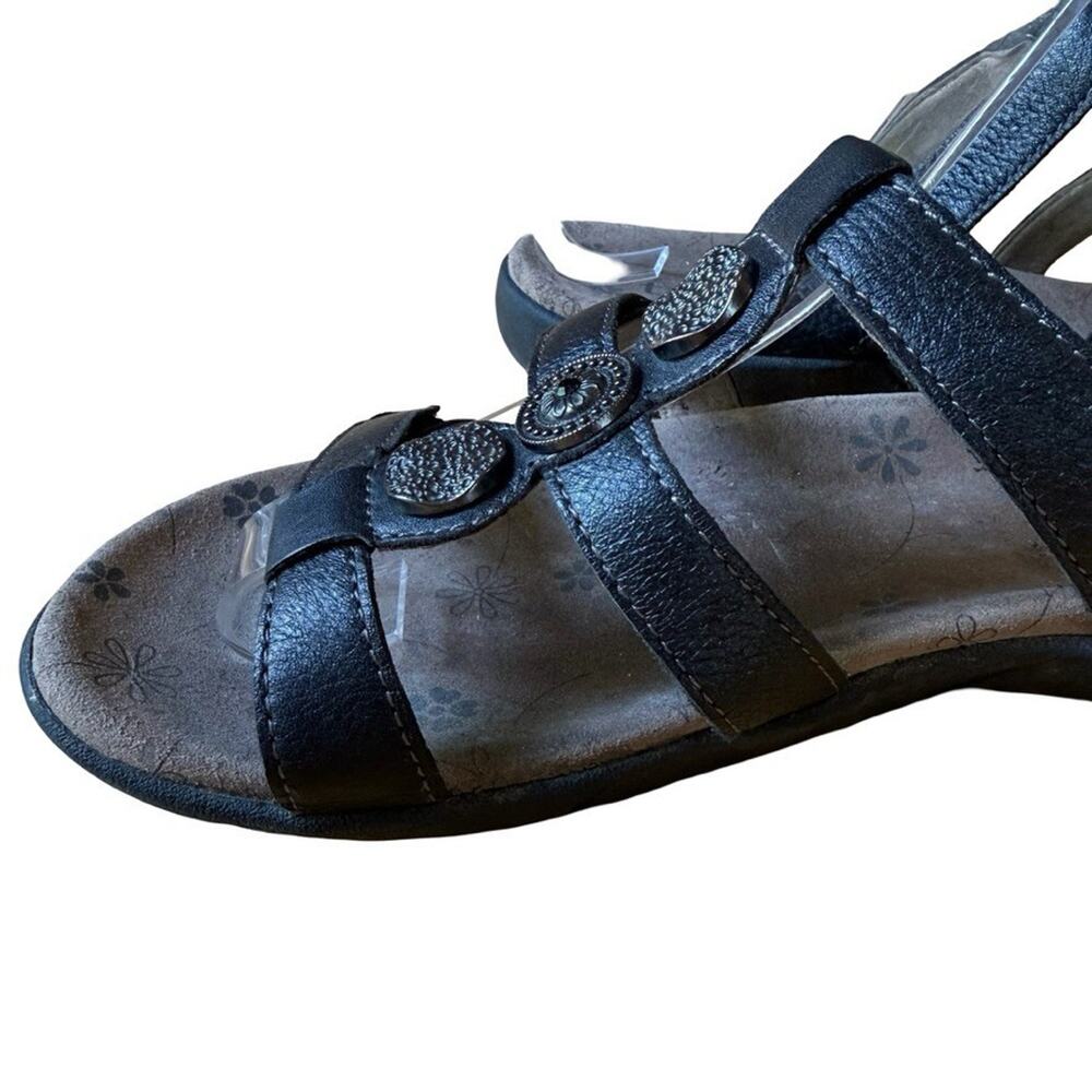 Taos Prize 4 Slide Sandals Slip On Slides Black Leather Comfort Shoes Summer 7 - Picture 15 of 16